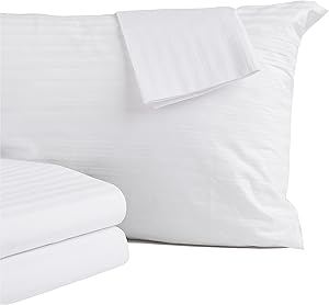 Home Fashion Designs 4-Pack 100% Cotton Pillow Protectors. 400 Thread Count Hypoallergenic Pillow Cover. Dust Mite, Bed Bug Cover, Zippered Pillow Protectors. (Standard Size)