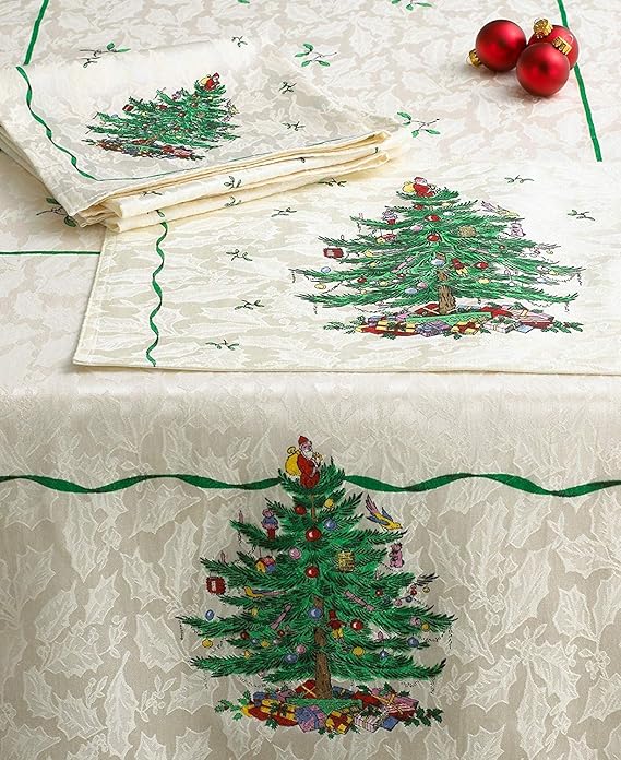 Baubles 100mm Spode Christmas Tree Tablecloth 52" X 70": Amazon.co.uk: Kitchen & Home
