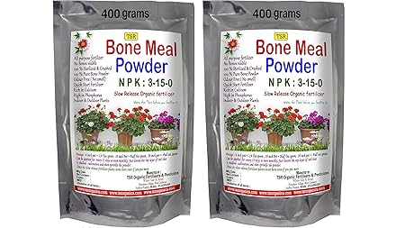 TSR Organic Fertilisers & Pesticides Bone Meal Powder 800 gm NPK 3-15-0 rich in calcium phosphorus, sterilized, Odour-free