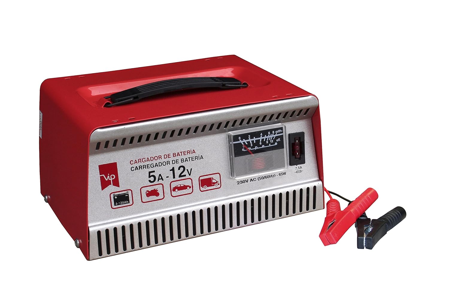 Vip - Cargador Batería 5 Amp, 12 V, Fusible protección externo ...