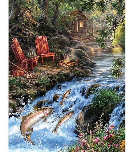 Cobble Hill 1000 Teile Puzzle – Brook Trout, Mit Poster, Umweltfreundlich In USA Hergestellt