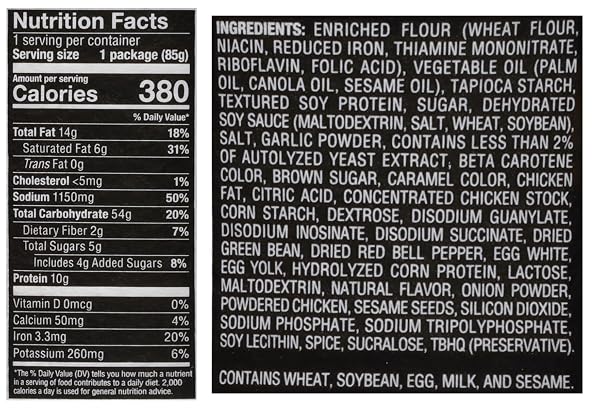 NISSIN CUP NOODLES STIR FRY NOODLES IN SAUCE, HONEY SESAME CHICKEN, 3.00 OUNCE (PACK OF 6)