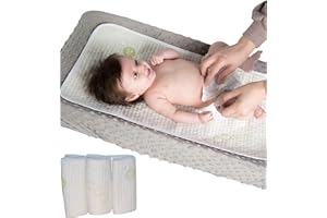 NATURAL SNUGGLES Absorbent Bamboo Rayon Baby Changing Table Pads 3 Pack - Reusable Soft Baby Diaper Changing Liners - Leak-Proof - Stain Protective Cover for a Changing Dresser- Extra Large