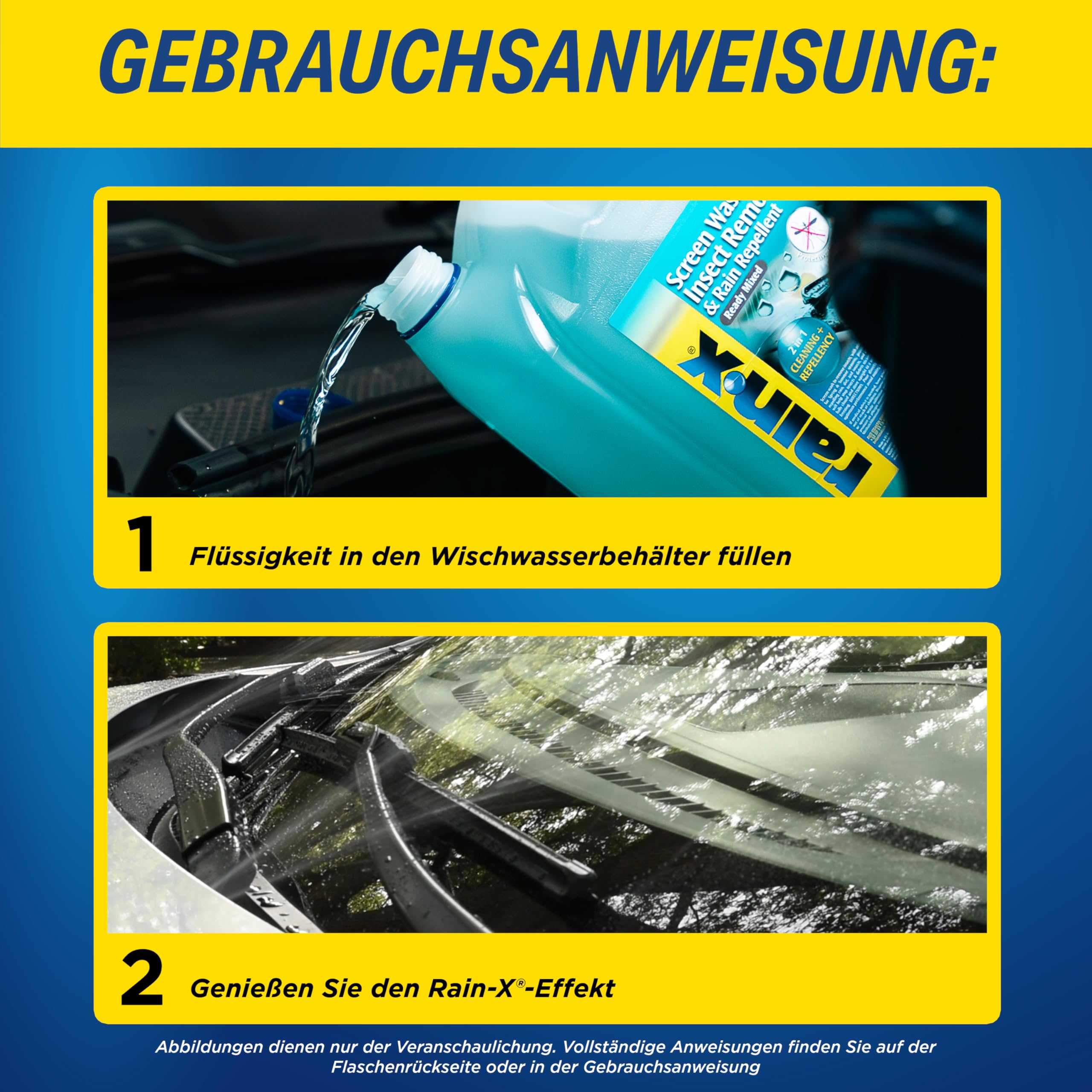 Rain-X Scheibenreiniger mit Insektenentferner und regenabweisender Technologie - für klare Sicht - Hydrophober Technologie - 5L 3