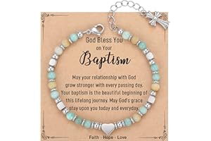 TONY & SANDY Christian Gifts for Women, Religious Cross Bracelet Jewelry, Easter Basket Stuffers for Teens Kids Adults, Faith Confirmation Baptism Christmas Birthday Gifts for Women