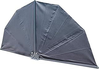 vanvilla Sichtschutzfächer klappbar Balkon Sichtschutz Terrasse Sonnenschutz Windschutz Seitenwand Balkonfächer Anthrazit RUND