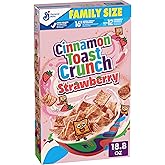 Cinnamon Toast Crunch Strawberry Breakfast Cereal, Family Size, 18.8 oz | Tangy-Sweet Strawberry &amp; Cinnadust, 16g Whole Grain, Good Source of Calcium, ~13 Servings