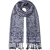 Umjetnost Womens Soft Silky Pashmina Rave Scarf Paisley Pattern Pashmina Shawl Wrap with Fringes
