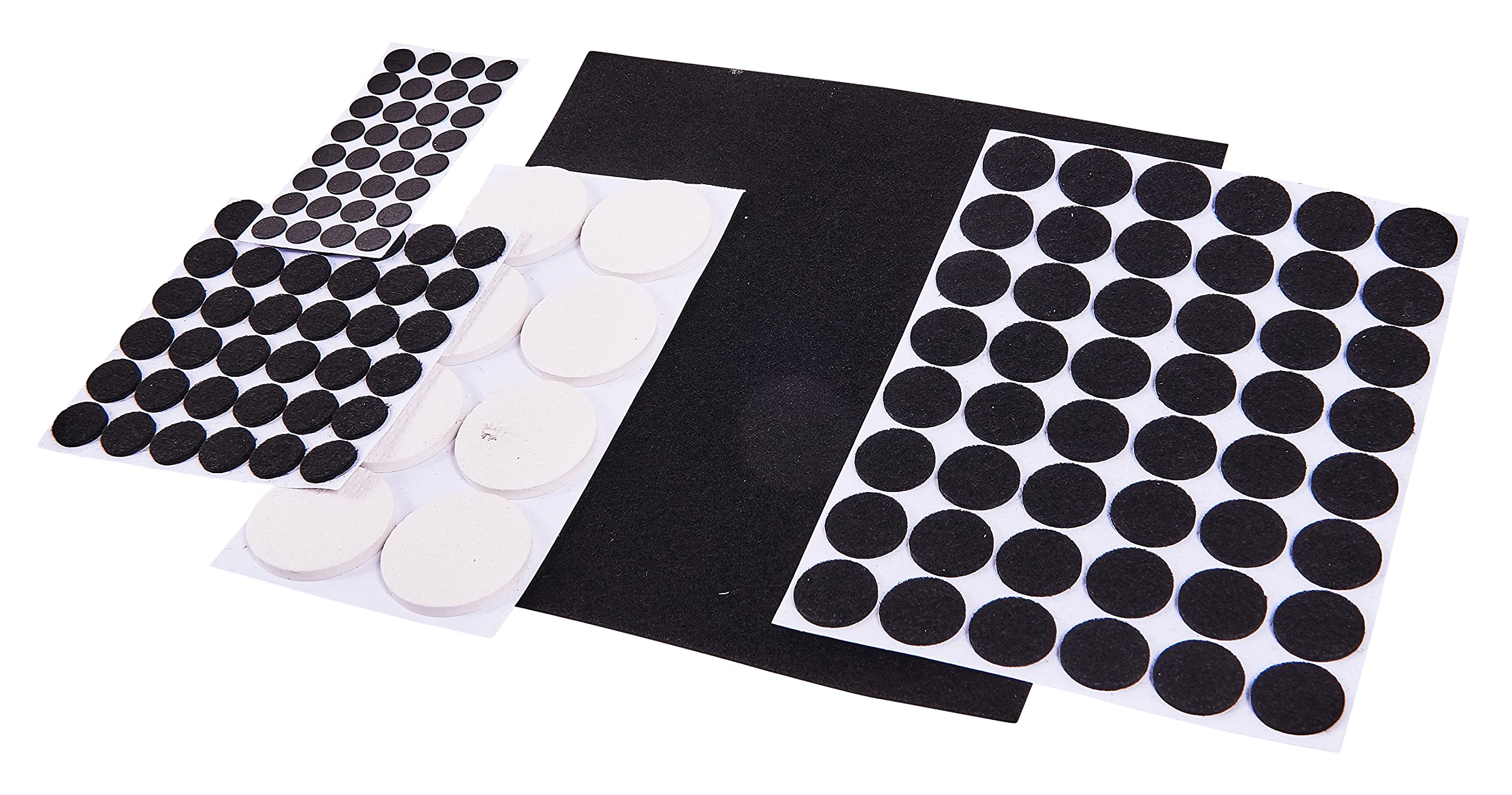 Amtech S5325 Floor Protector Furniture Pads, Non-Marking Self-Adhesive Sticky Felt Pads, 5 Assorted Sizes, 125-pieces