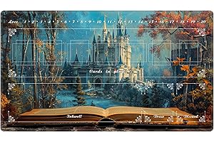 EDGFRTOIO Playmat with Zones for Card Game Playing, Compatible with Lorcana TCG Cards Game Mats 24"x14" Commander Deck Gaming Duel Mat Card Gameplay Mats for Beginner, Cinderella Castle