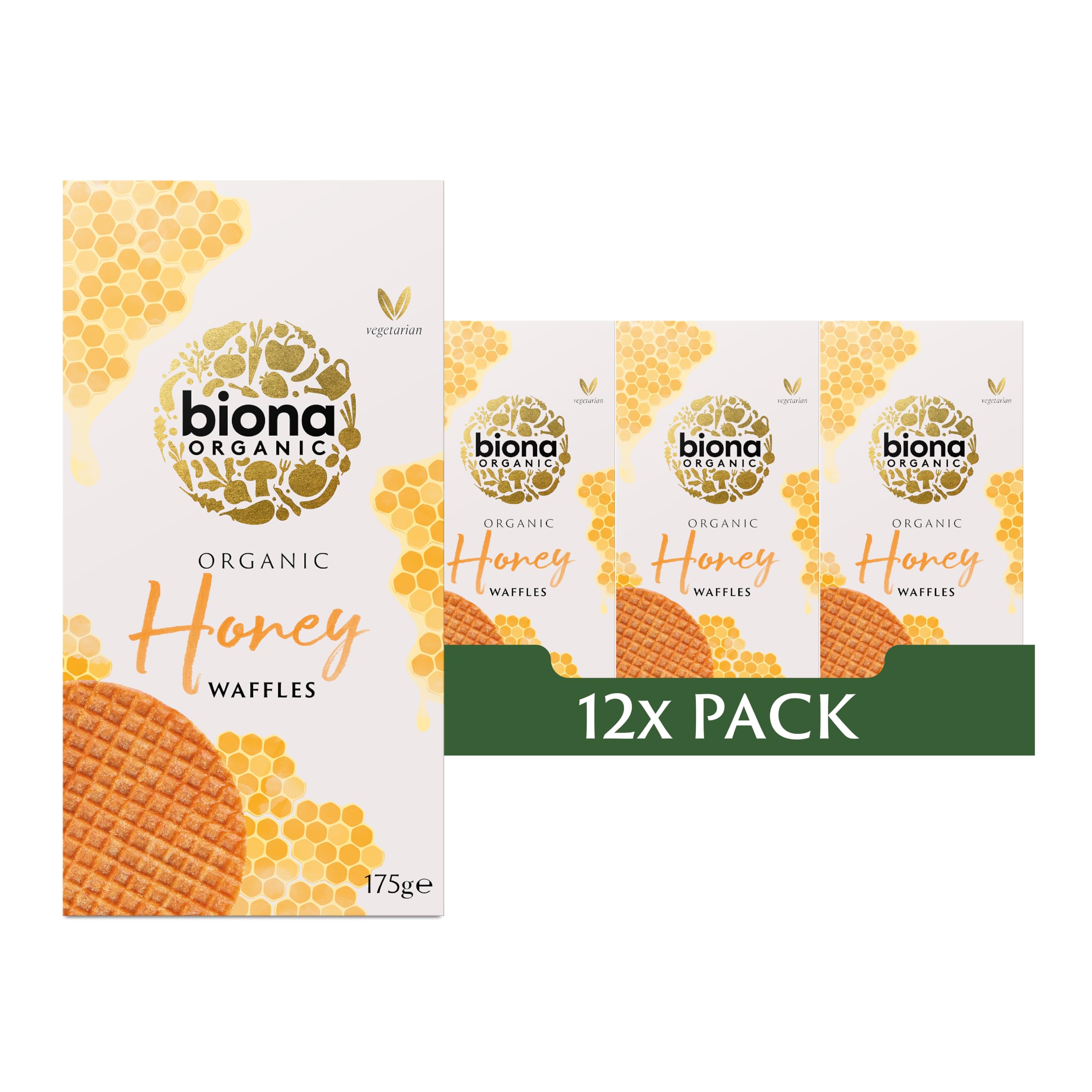 Biona Organic Honey Waffles 175 g (Pack of 12)