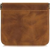 Jack&Chris Mini Coin Purse, Genuine Leather Small Coin Wallet, Leather Squeeze Coin Purse Pouch Change Holder For Men & Women, JC309