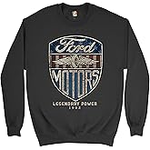 Tee Hunt Ford Motors Legendary Power Sweatshirt Automotive Licensed Crewneck