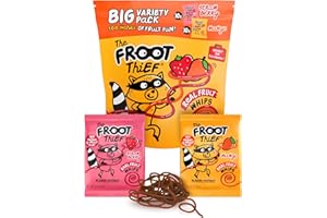 The FROOT Thief Real Fruit Snack Whips BIG Variety Pack, Nut Free, Individual Bags for Kids School Lunches, 10xStrawberry, 10xMango