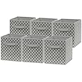 Simple Houseware 11-Inch Foldable Cube Storage Organizer Bin, Geometric Grey, 6 Pack