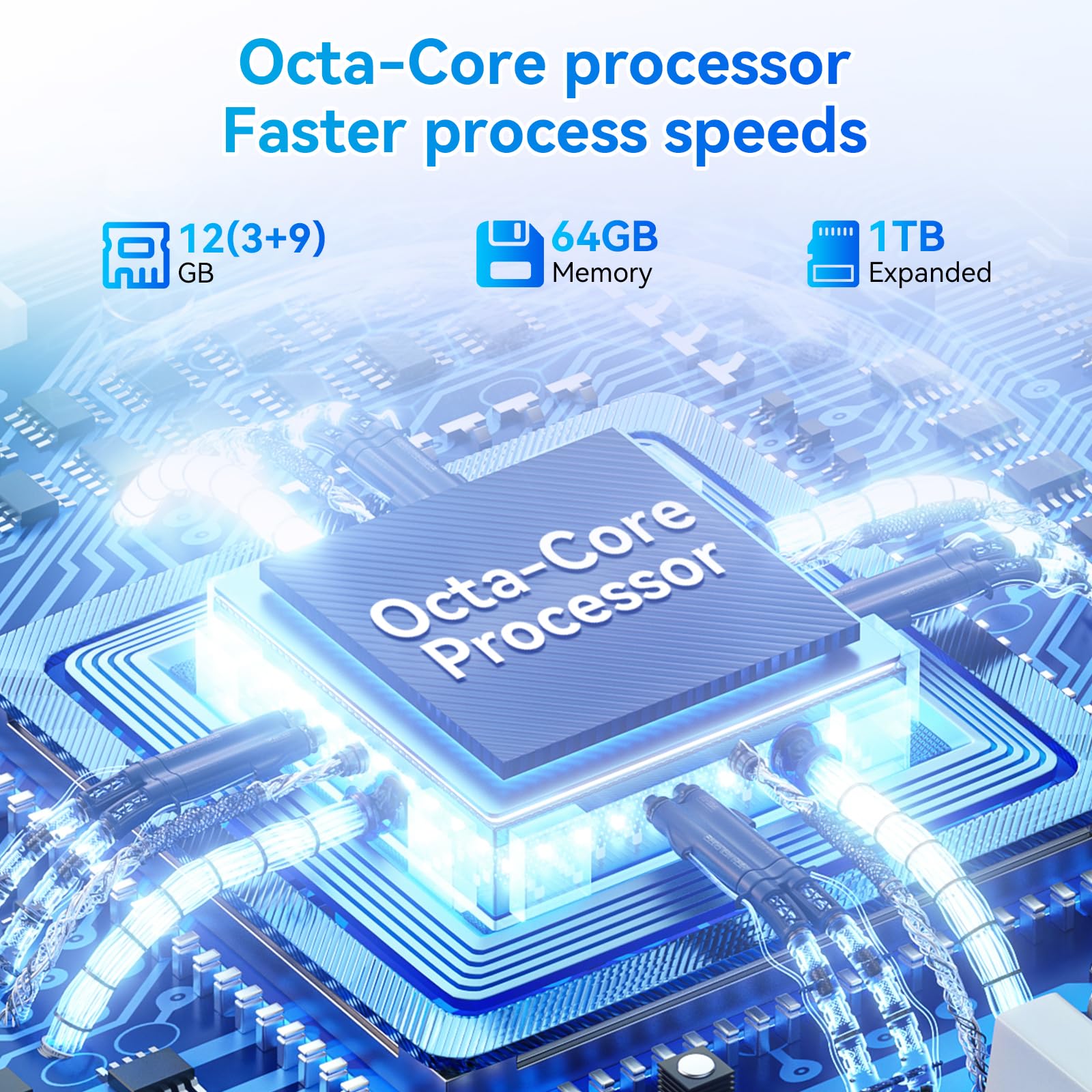 Tablets 10 inch Tablet Android 14,Octa-Core Processor,12GB RAM 64GB ROM 1TB Expand,5G WiFi 6,1280 x 800 HD/Dual 5MP+8MP Camere,Android Tablet with Keyboard+ Mouse + Case (Black, L)