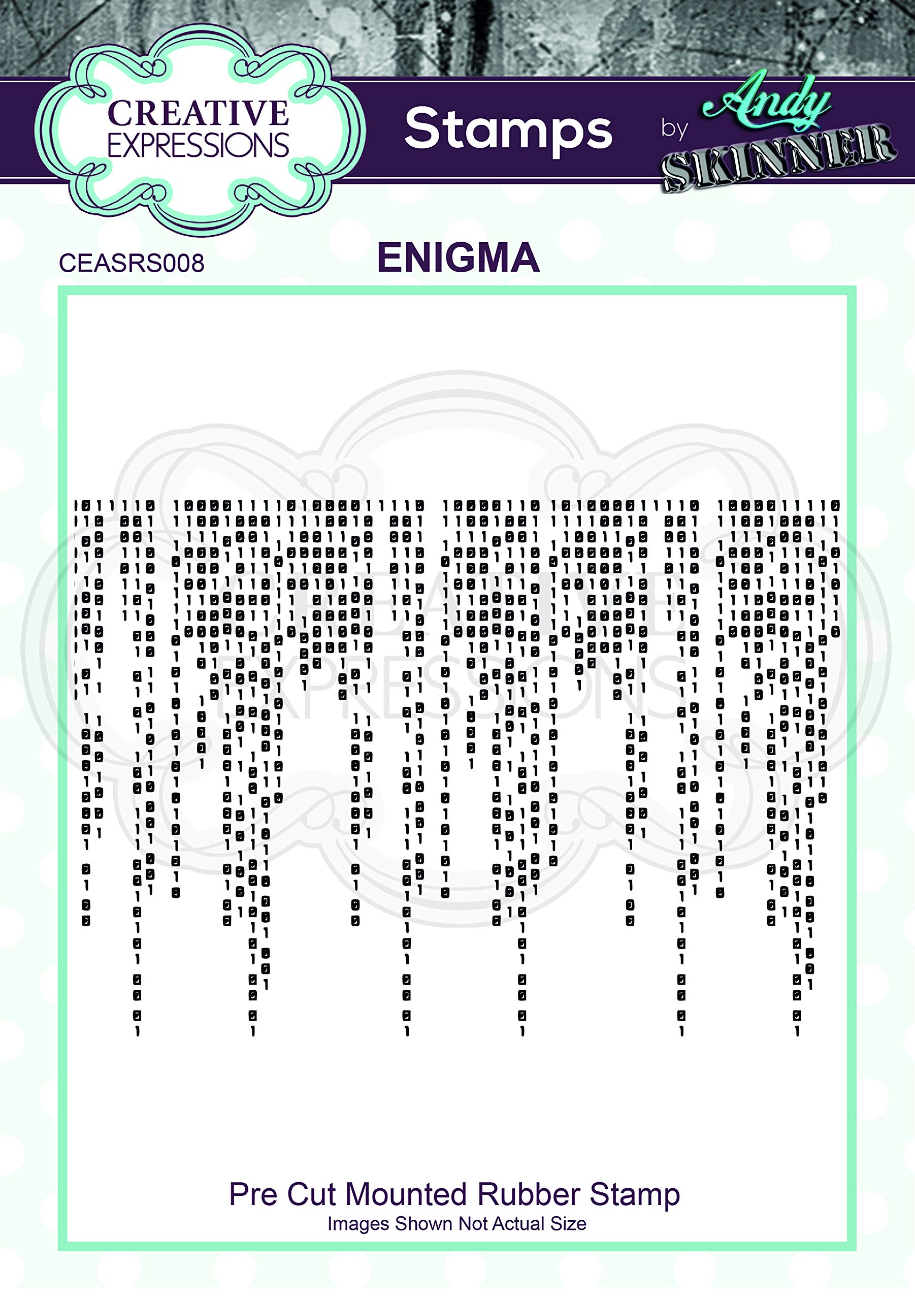 Creative Expressions Pre Cut Rubber Stamp by Andy Skinner-Enigma, Grey, 12.7 x 8.8