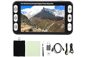 HETHLIF Electronic Handheld Digital Magnifier 2X to 48X Continuous Zoom with Dual Lens for Low Vision Elderly and Visually Im