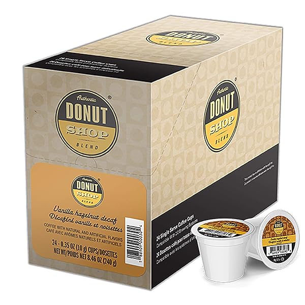 AUTHENTIC DONUT SHOP BLEND DECAF VANILLA HAZELNUT SINGLE...
