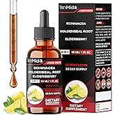 Tenmido Echinacea Goldenseal Tincture - 6in1 with Vitamin D3, Vitamin C, Zinc, and Elderberry - Immune System Support - Vegan, Non-GMO - 30ml 1 Fl Oz