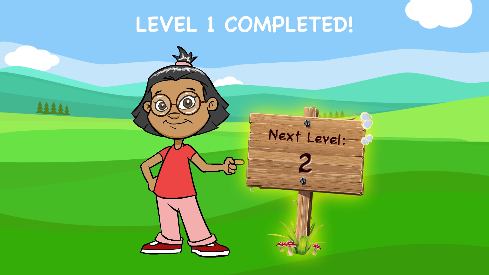 Level 1 complete. Hooray level completed next level.