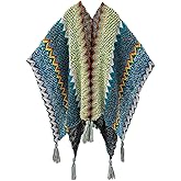 Knitted Shawl Wraps for Women Tassel Cape Retro Vintage Boho Scarf Bohemia Cover Ups