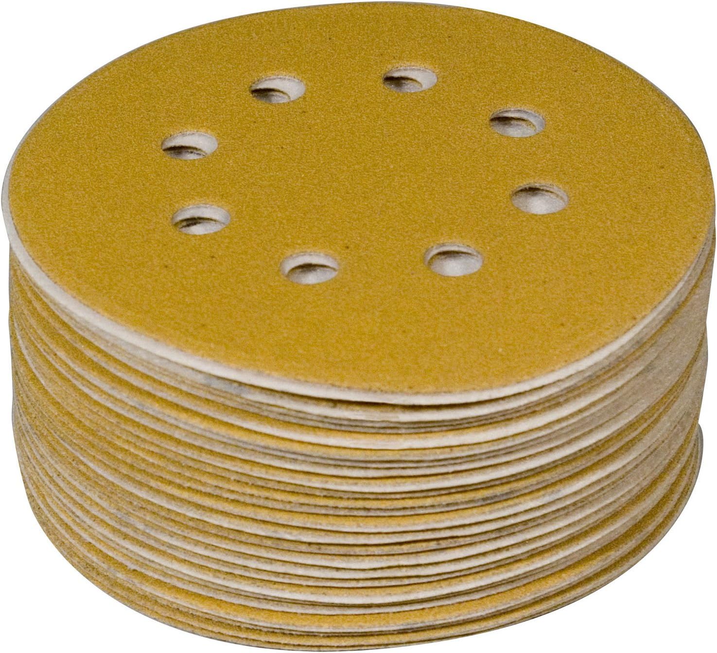POWERTEC 44006G50 5Inch 8 Hole 60 Grit Hook and Loop Sanding Discs