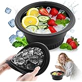 Snuggery Face Ice Bath Bowl – Collapsible Silicone Facial Ice Bowl with Built-in Ice Tray for Cold Plunge – Portable Skincare Tool for Skin Tightening, Puffiness Relief, Travel & Home Use (blue)
