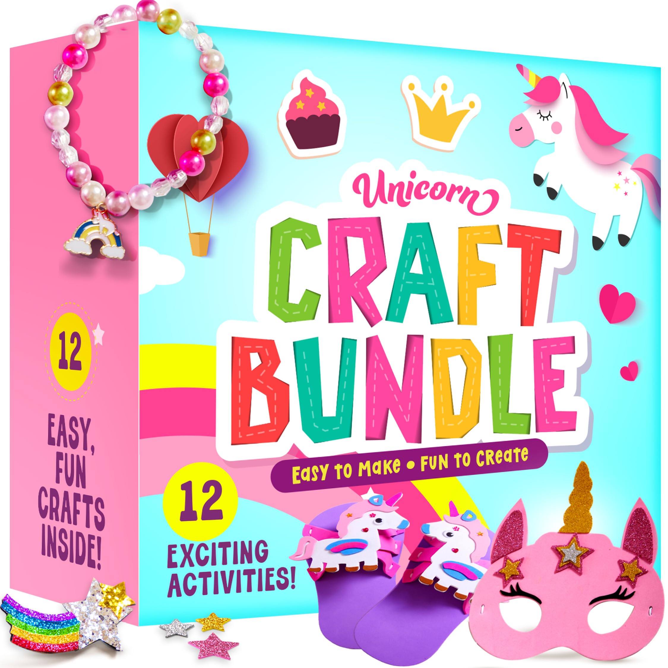 Photo 1 of Unicorn Craft Kit for Girls - 12 Projects - Gifts for 5 Year Old Girl - Arts and Crafts for Kids 4-8 - Toys for Ages 5-7 - 4 5 6 7 8 Year Old Girl Birthday Gift - Unicorn Toys for Girls Age 4-6