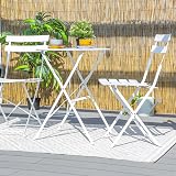 Harbour Housewares 2 Seater White Round Bistro Table and Chairs Set 3 Piece view 8