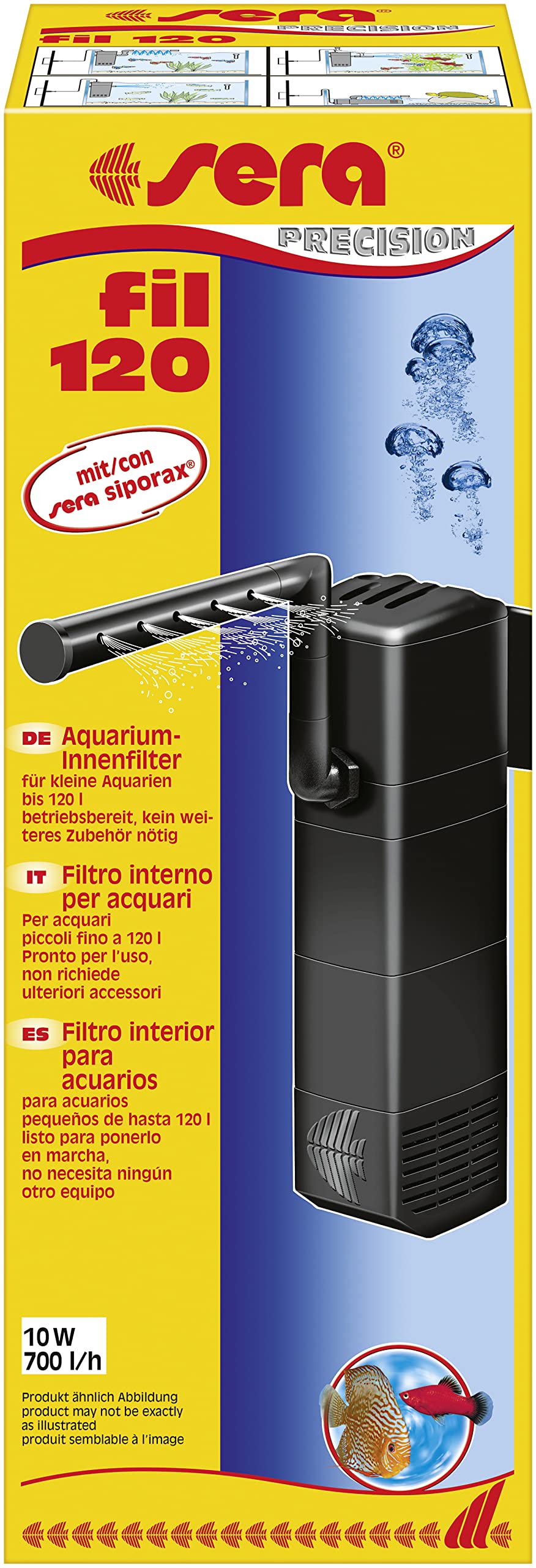 sera 06844 fil 120 Aquarium-Innenfilter Filter, Plastic