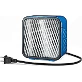 �鶹�� Basics Ceramic Space Heater, Mini Heater for Office Desk, Portable Tent Heater (Indoor Use), With Tip-Over Protection,