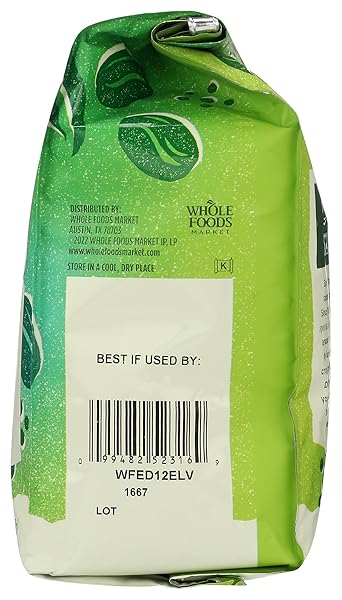WHOLE FOODS MARKET, EL VOLCAN LIGHT ROAST GROUND COFFEE, MANDARIN ORANGE, HONEY & BROWN SUGAR, 12 OUNCE