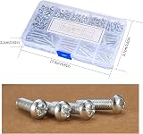 Vwoqiy 550 Pcs Round Head Screws Nuts Washers Set M3 M4 M5 with Box view 3
