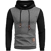 COOFANDY Mens Hooded Sweatshirt Casual Long Sleeve Drawstring Waffle Knit Pullover Hoodies