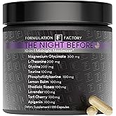 The Night Before 10-in-1 Midnight Maximizer Sleep Aid, Stress Relief, Cognition, Relaxation, Recovery, Focus, Magnesium Glycinate, L-Theanine & More, (120 Capsules – 2 Month Supply)