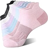FITRELL 5-6 Pairs Ankle Running Socks for Women Athletic Cushioned Low Cut Tab Sports Socks