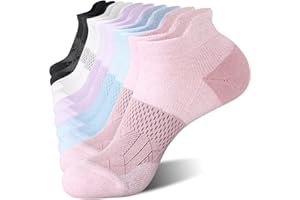 FITRELL 5-6 Pairs Ankle Running Socks for Women Athletic Cushioned Low Cut Tab Sports Socks
