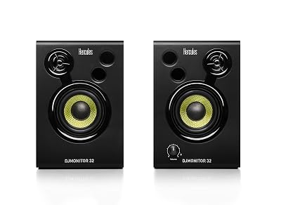 Hercules DJMonitor 32: 2 x 15 watts RMS active monitoring speakers,Black