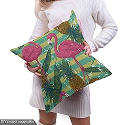 Ambesonne Flamingo Fabric by The Yard, Tropical