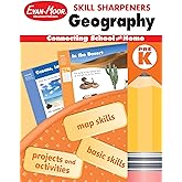 Evan-Moor Skill Sharpeners Geography Workbook, PreK, Fun Projects and Activities, Map Skills, Continents, Oceans, Mountains, 