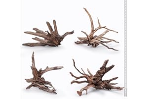 LANDEN Kueiyang Hornwood for Aquascaping, Aquarium Driftwood Decor, Natural Branches(12-14 inches, 30-35cm) 4pcs Terrariums Vivariums Reptile and Amphibian Enclosures Various Shapes
