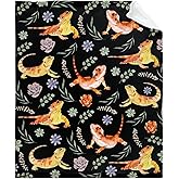 Bearded Dragons Blanket, Bearded Dragon Themed Gifts,Soft Plush Flannel Lizard Throw Blanket for Kids Adults, Reptile Blankets for Boys Girls,Reptile Decoration Accessories for Room,40" x 50"