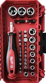 Milwaukee 1/4 Inch Ratchet Socket and Bit Set 38 Pieces view 2