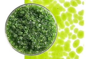GLACIAL ART GLASS Spring Green Transparent Glass Frit Coarse Bullseye COE 90 Fusible- 8 Ounces