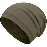 Simapu 100% Cotton Summer Beanie for Men Women, Thin Soft Slouchy Beanies | Lightweight Chemo Hair Loss Cap Fashion Daily Hat Headwear Breathable Sleep Relax Fit Spring Outdoor Stylish Moisture-wicking