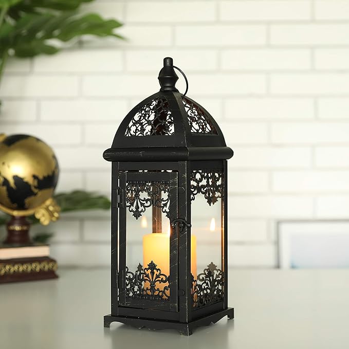 JHY DESIGN Decorative Candle Lantern 38 cm High Metal Candle Lanterns Vintage Style Hanging