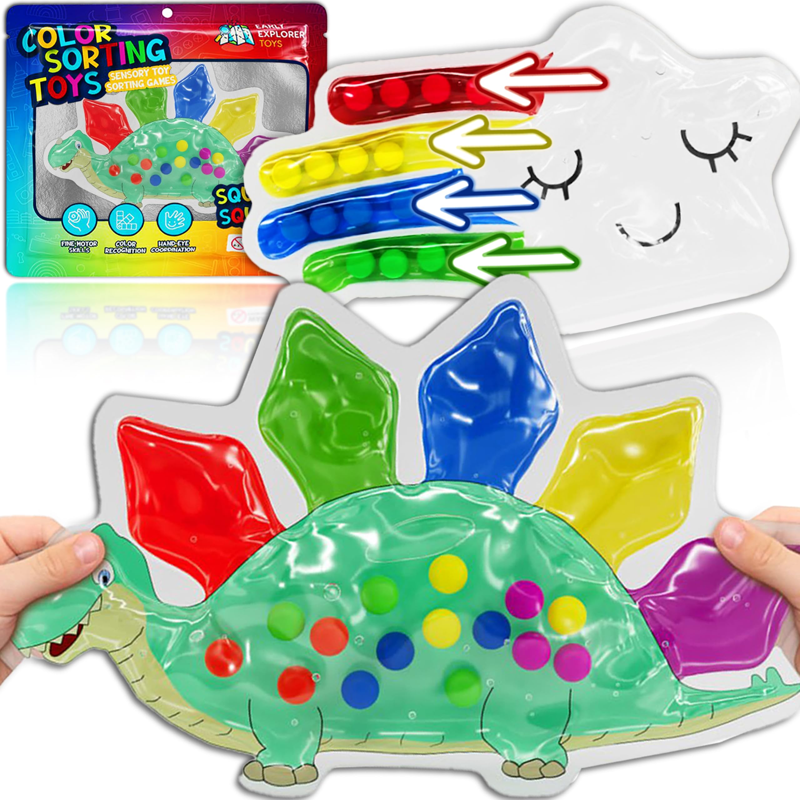Photo 1 of 2-Pack Color Sorting Sensory Toys Perfect for Fine Motor Skills Toys for 3 4 5 Years Old Toddler Montessori Travel Toys Sensory Toy for Toddler Preschool Gift for Calm Down Color