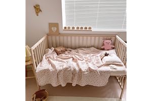 BuLuTu Baby Nursery Throw Blanket Cotton Muslin Kids Blanket with Cute Galsang Flowers Crib/Cradle Quilt Thin Summer Quilt for Boys,Girls,Toddler Breathable,Lightweight Machine Washable 47"x51"