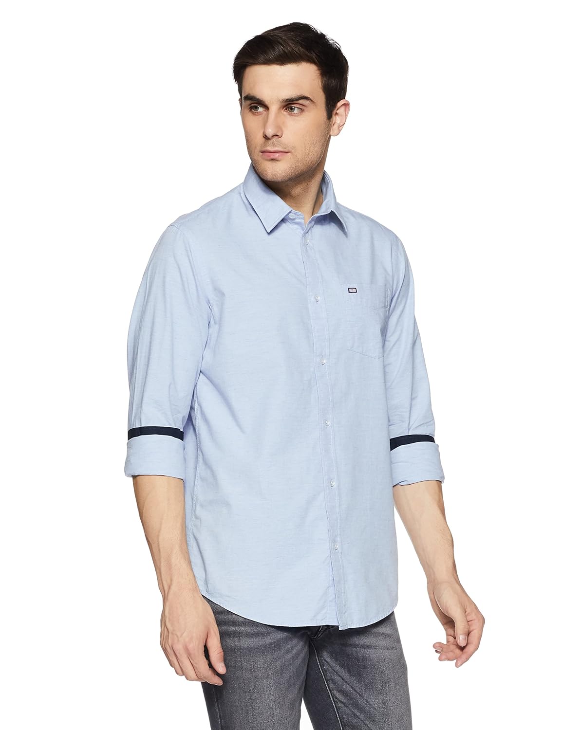 arrow sports men's solid slim fit casual shirt